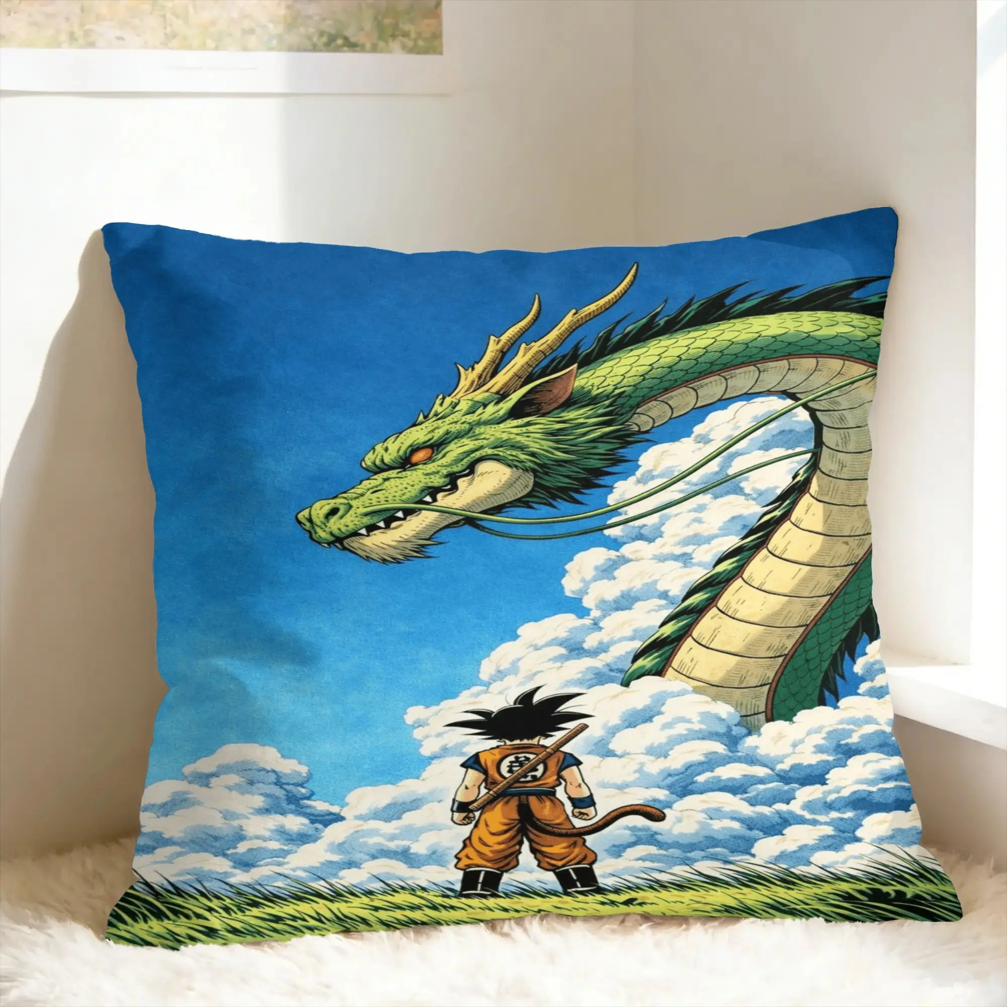D-Dragon Anime Pillow Case  Soft Pillow Cover Retro Trendy Pillowcases For Sofa Home Decoration