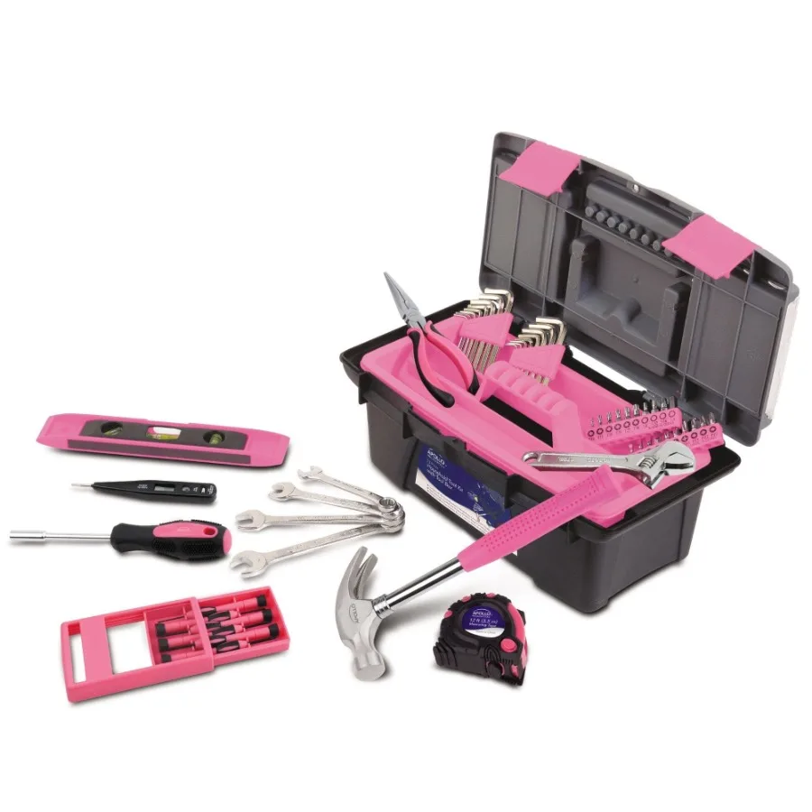 

53 Piece Household Tool Kit with Tool Box Pink- DT9773P PINK
