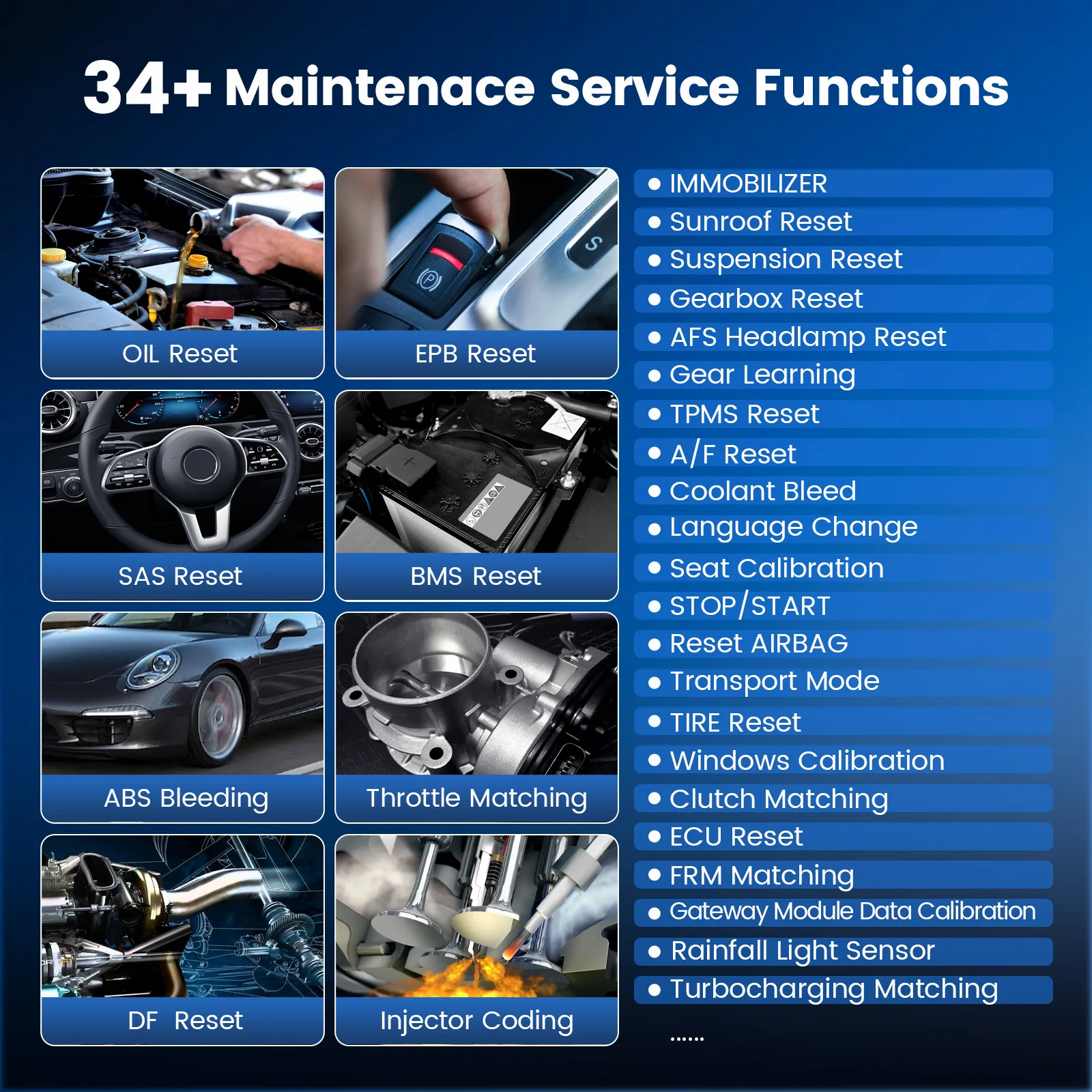 VO8 Professional Diagnostic Tools OE Full System Onboard Diagnostics 2 Scanner 34 Reset Electronic Control Unit 64GB Car Tools