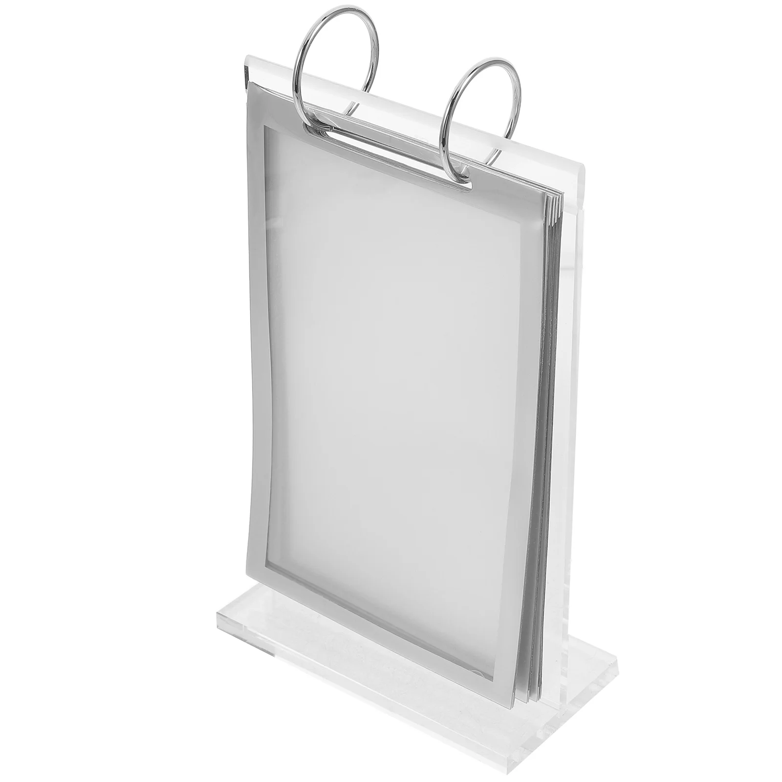

A6 Vertical Menu Display Stand 100mmx148mm Acrylic Tabletop Sign Holder for Restaurant Office Paper Storage Rack Menu Holder