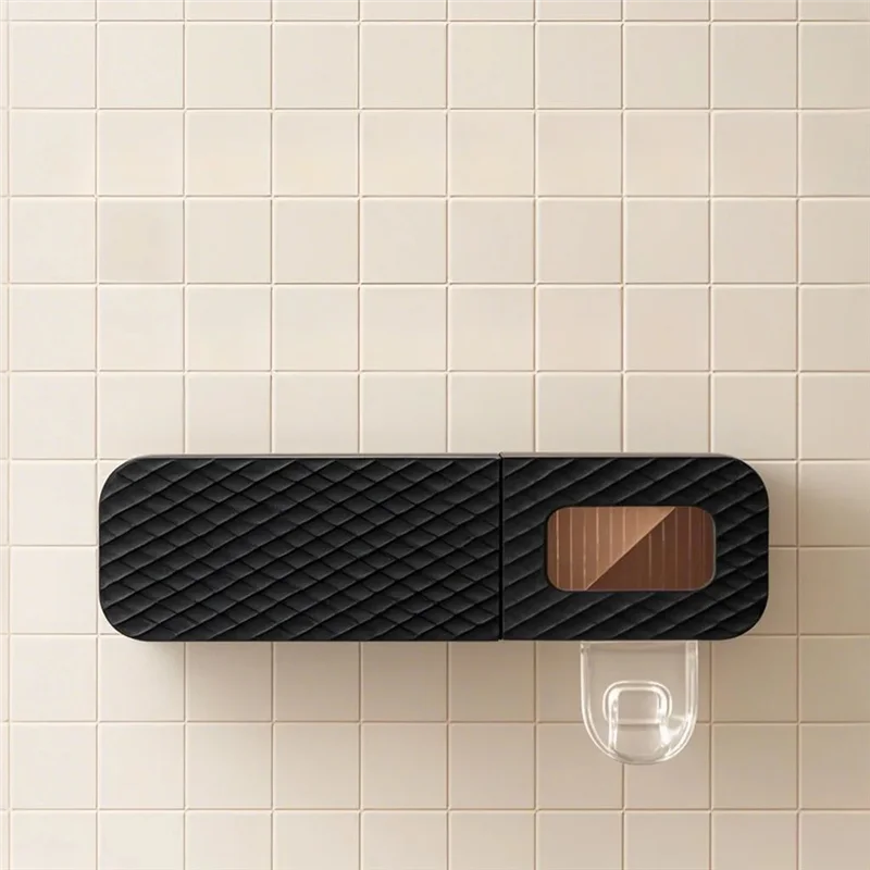 ABBK-Toothbrush Holder Wall Mounted Automatic Toothpaste Squeezer Storage Rack Bathroom Accessories Toothpaste Dispenser