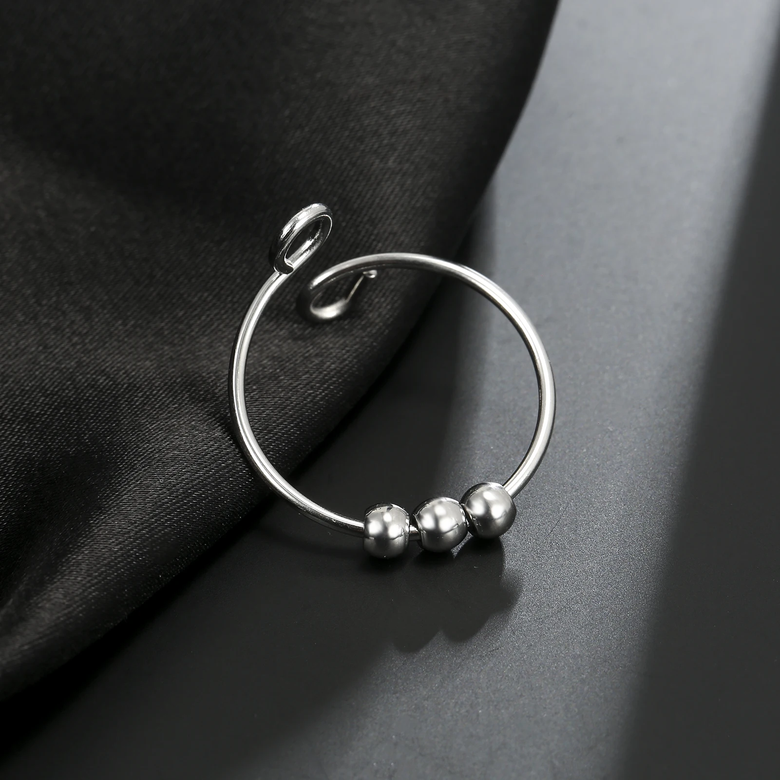 Edelstahl-Drehperlen-Angstlöseringe Offene Stressabbau-Fidget-Ringe für Frauen und Männer 2026 Modeschmuck Geburtstagsgeschenk – Detail 7