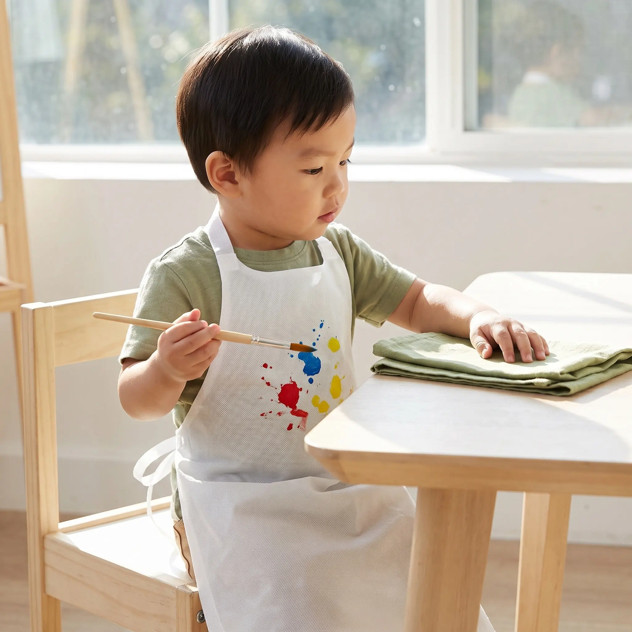 10Pcs White Waterproof Aprons Non-Woven Aprons for Painting Drawing Crafts Apron Painting Apron