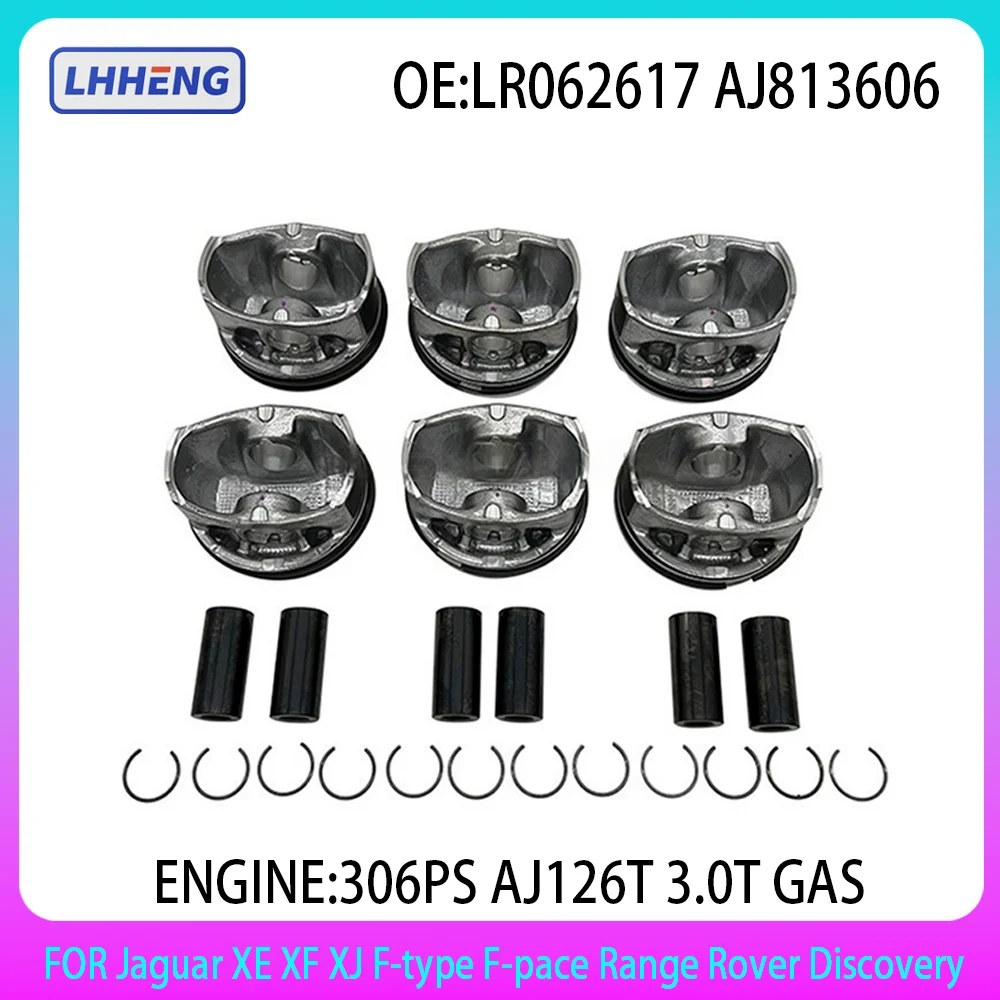 

Engine Pistons & Rings Set For Jaguar XE XF XJ F-type F-pace Range Rover Discovery 3.0 L T SC V6 3.0L GAS DOHC 12-2021 LR062617