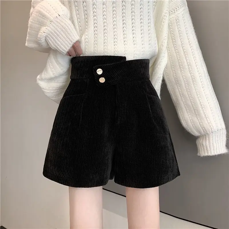 Shorts Women Irregular Autumn Korean All-match Streetwear Casual Ulzzang Simple Cozy Straight Femme Comfortable Mujer Trouser