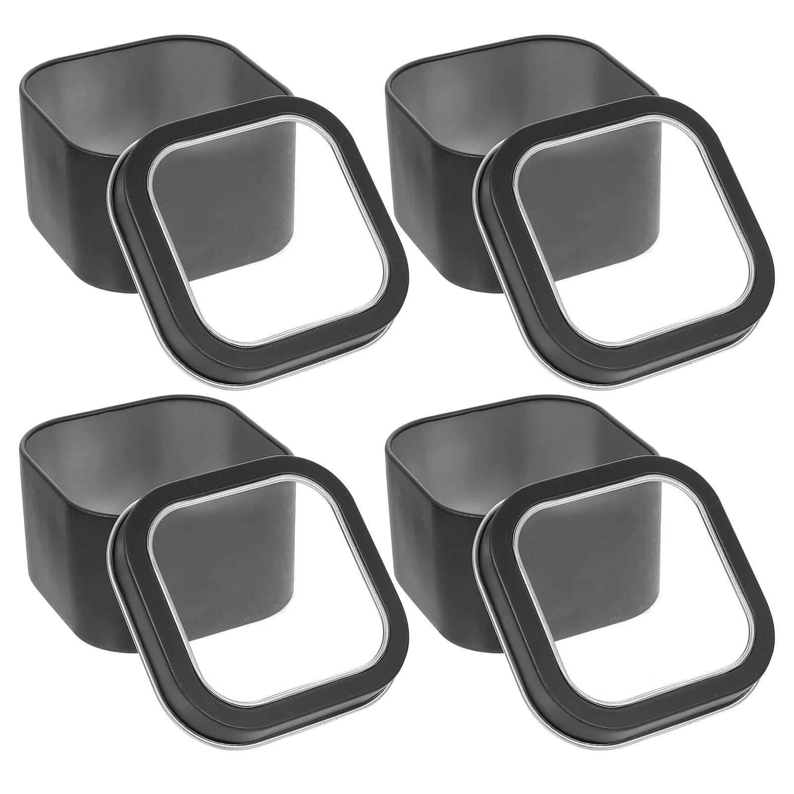 

4Pcs Gift Storage Boxes Square Tinplate Containers Durable Portable for Making Party Favors Jewelry Sundries