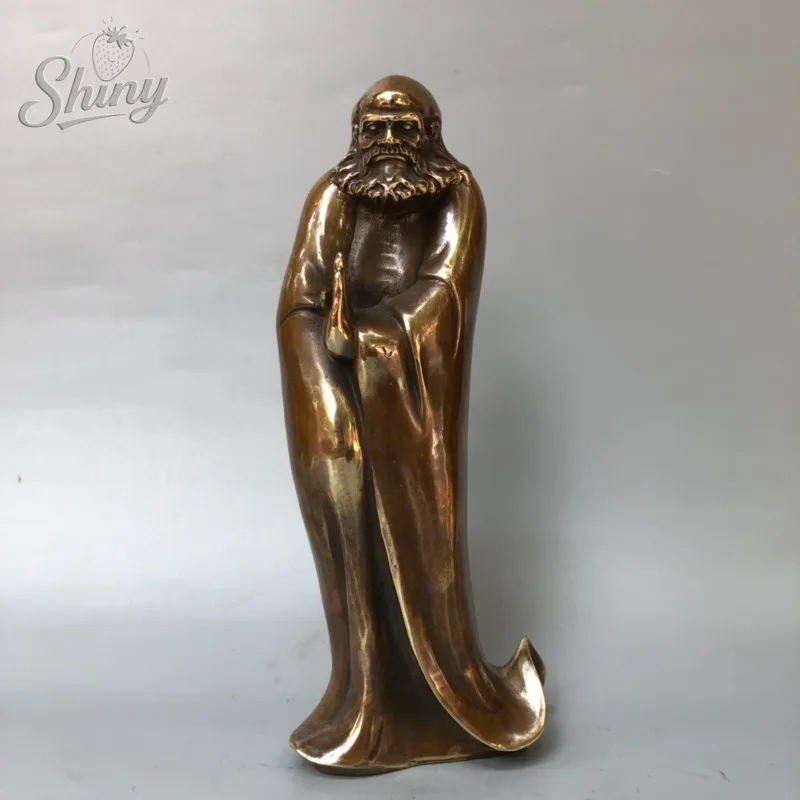 

Antique-Style Brass Bodhidharma Buddha Statue Zen-Inspired Decorative Piece for Living Room