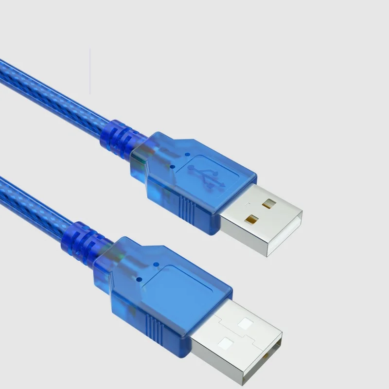 Kabel Data USB 2.0 Male ke Male, kabel ekstensi inti tembaga, kabel debug Copy cincin magnetik berpelindung