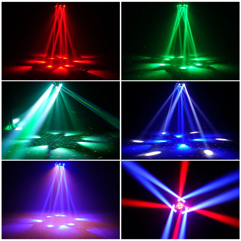 Lumière DJ à tête mobile à 6 bras, 150W, télécommande, faisceau lumineux LED pour fête Disco, DMX512, éclairage d'effet de scène rotatif pour discothèque
