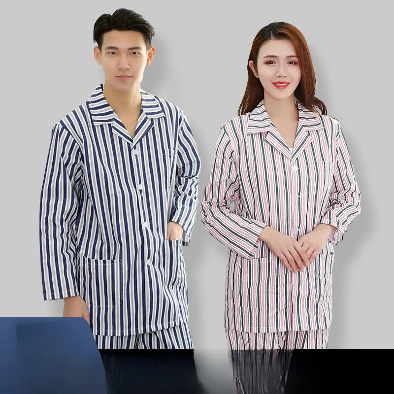 Hospital Gowns Cotton Patient New Gowns Men and Women Hospital Pajamas Long-sleeved Patient Short-sleeved Nursing Gowns