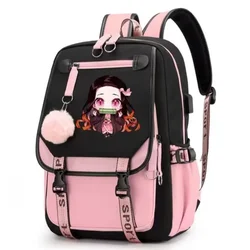 Anime Kamado Nezuko Demon Slayer Cosplay Unisex Students School Bag Backpack Cartoon Bookbag Laptop Travel Rucksack Outdoor Bag