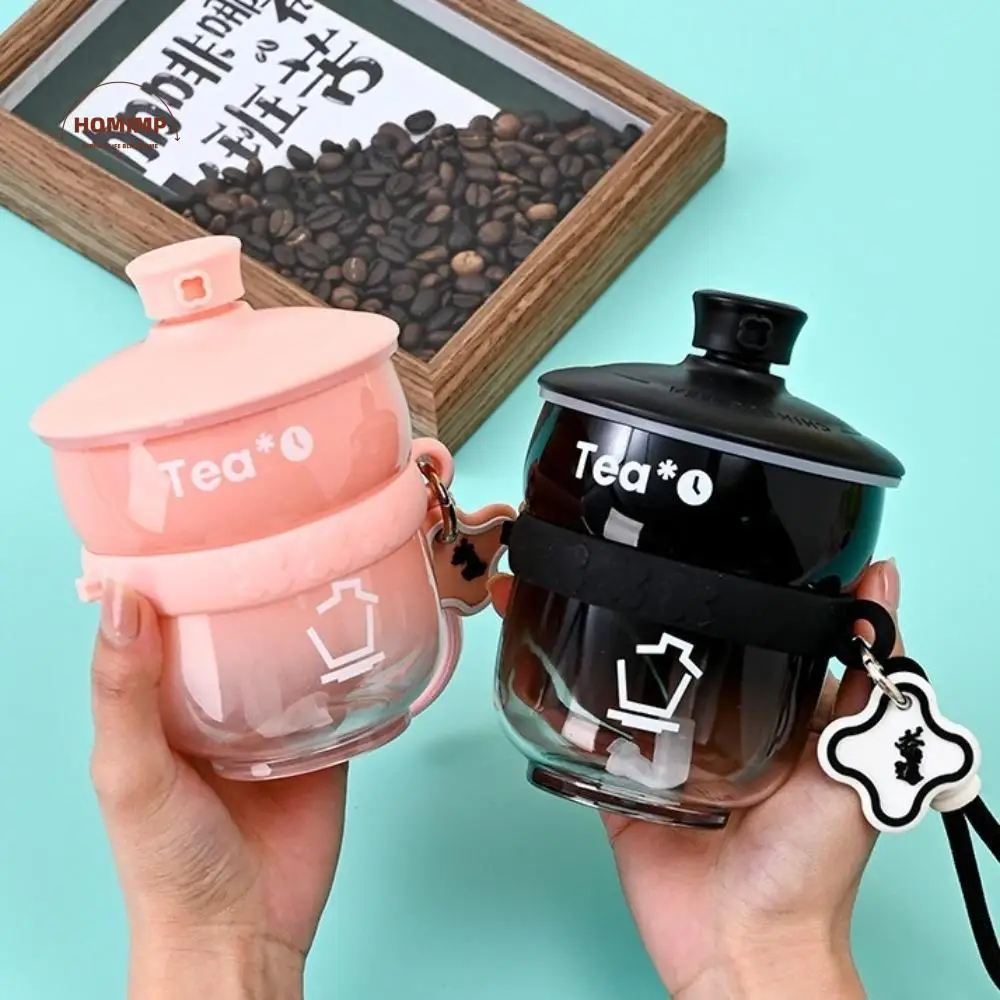 

Cute Cartoon Straw Water Bottle Mini Leak-Proof Beverage Cup with Straw Plastic Tea Cup Daily Use