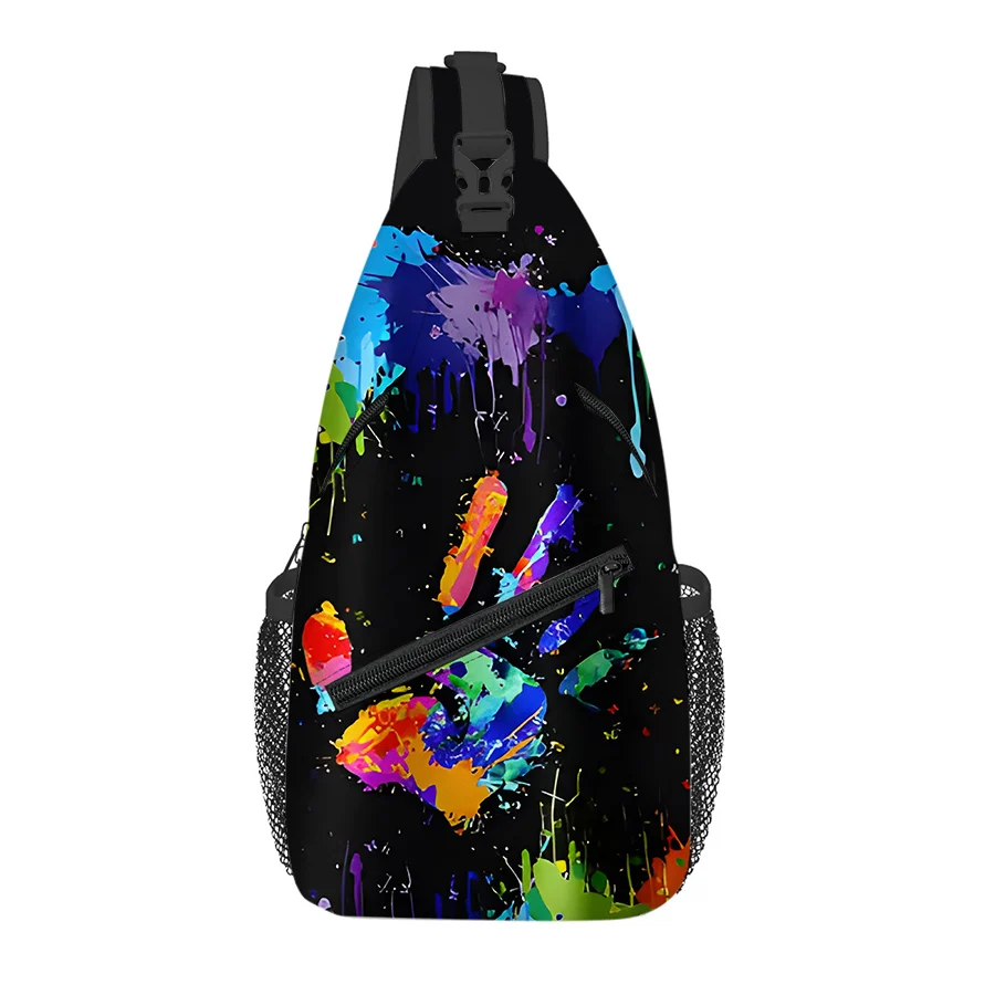 New Colorful Palm Pattern Chest Bag Boy/Girls Best Gift 2D Cartoon Large Capacity Outdoor Sports Leisure Fashion Messenger Bag