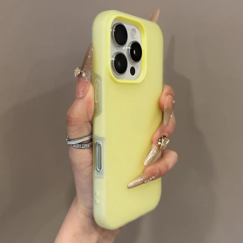 Funda de lujo 2 en 1 transparente mate en colores candy para iPhone 17 Air 16 15 14 Plus 13 12 Pro Max 11 con borde antigolpes 2