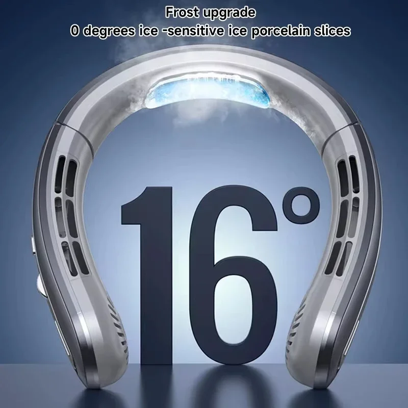 แบบพกพามินิแขวนคอพัดลมดิจิตอลจอแสดงผลพัดลมไร้ใบพัดสายคล้องคอ Air Cooler USB ชาร์จพัดลมระบายความร้อนเครื่องมือ