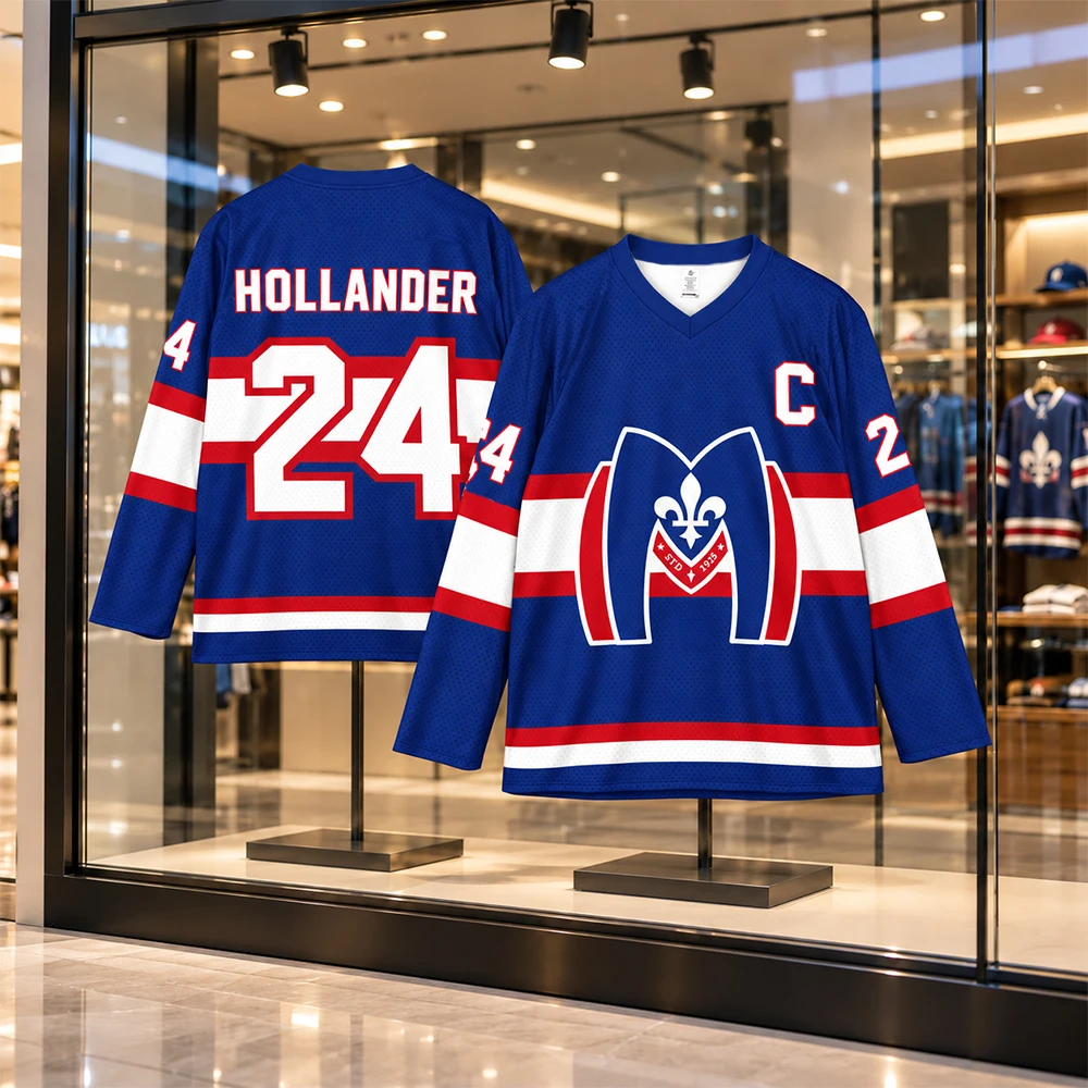 Heated Rivalry Shane Hollander #24 Hockey Jersey  V Neck Long Sleeve Ice Hockey Uniform Unisex Fan Merch