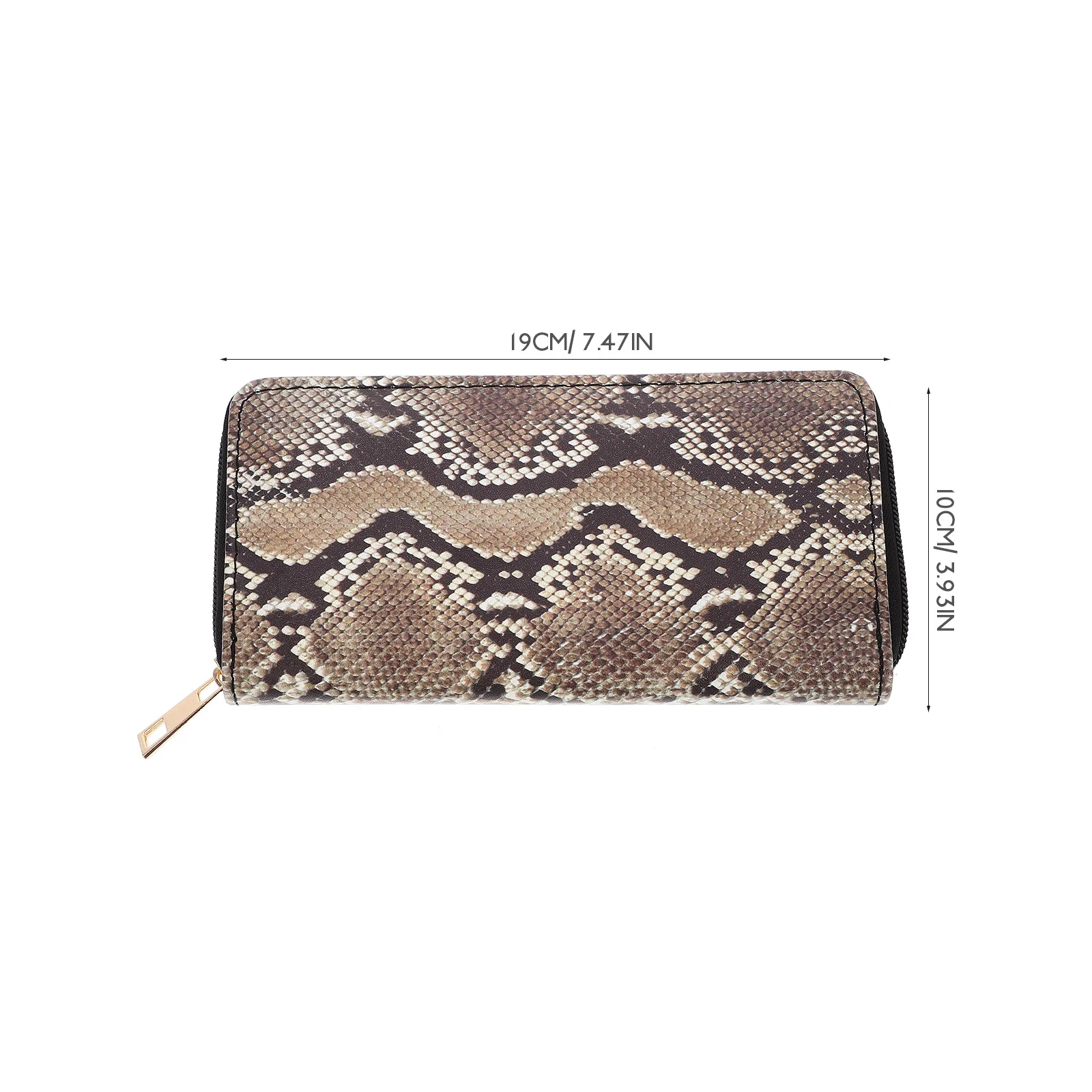 Snakeskin Pattern Women Wallet PU Clutch Purse Zipper Large Capacity Lightweight Practical Durable Gift Party Shopping