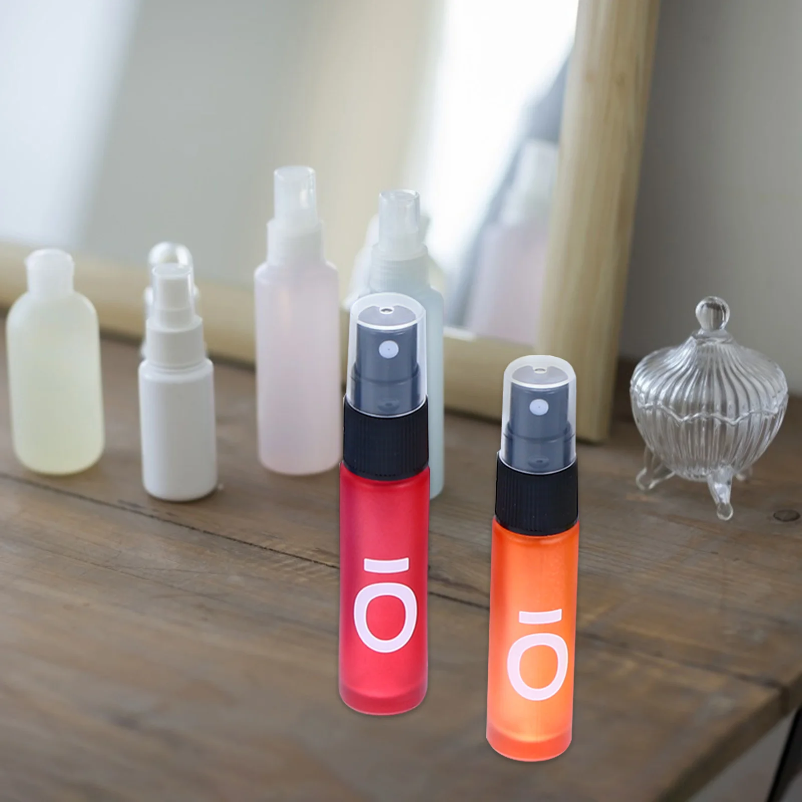 

8Pcs Glass Mini Roll on Roller Bottles Empty Refillable Perfume Essential Oil Plastic Cap Portable Glass Bottle
