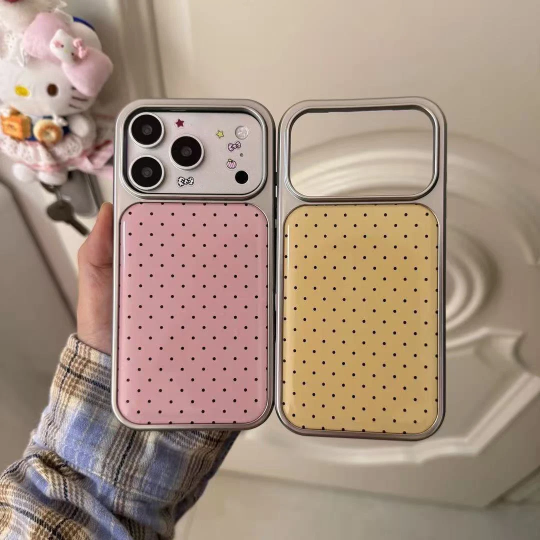 Funda LALA con Diseño de Puntos para iPhone 17, 16e, 16, 15, 14, 13, 12, 11, Air, Pro, Max, X, XR, XSMAX, 8, 7 Plus, Cubierta Trasera Transparente de Lujo