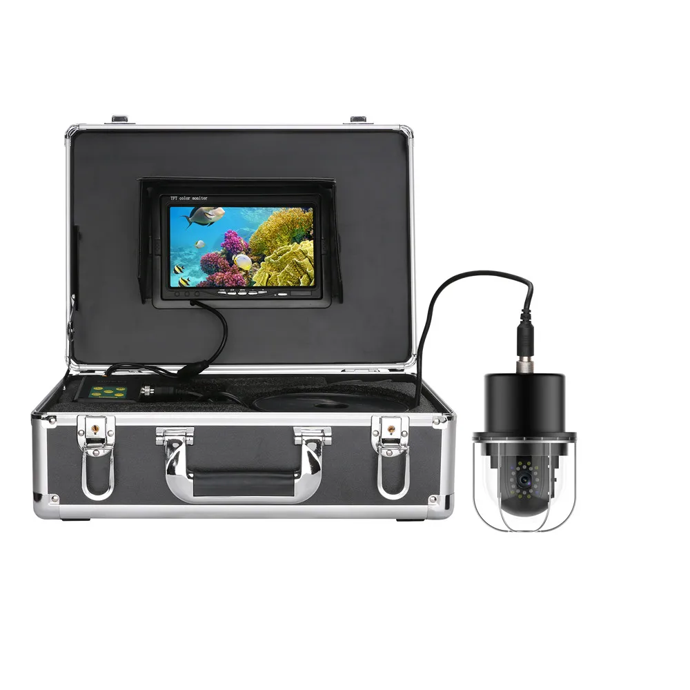 7 Inch 20m-100m 360 Degree Rotating Dome Panoramic Underwater Fishing Video Camera with 20 LEDs for Ice Sea Lake Boat Fishing