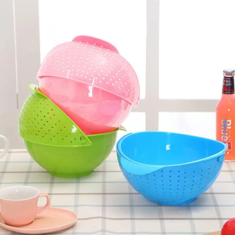 2025 New 1Pc 2 in 1 New Vegetable Basin Wash Rice Sieve Fruit Bowl Fruit Basket Kitchen