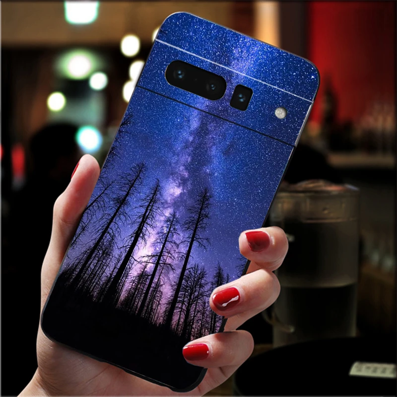 

Phone Case For Google Pixel 10 9 Pro XL 9A 8 7 6 Pro Pixel 8A 7A 6A Pixel 8 7 6 5 Moon Star sky Night