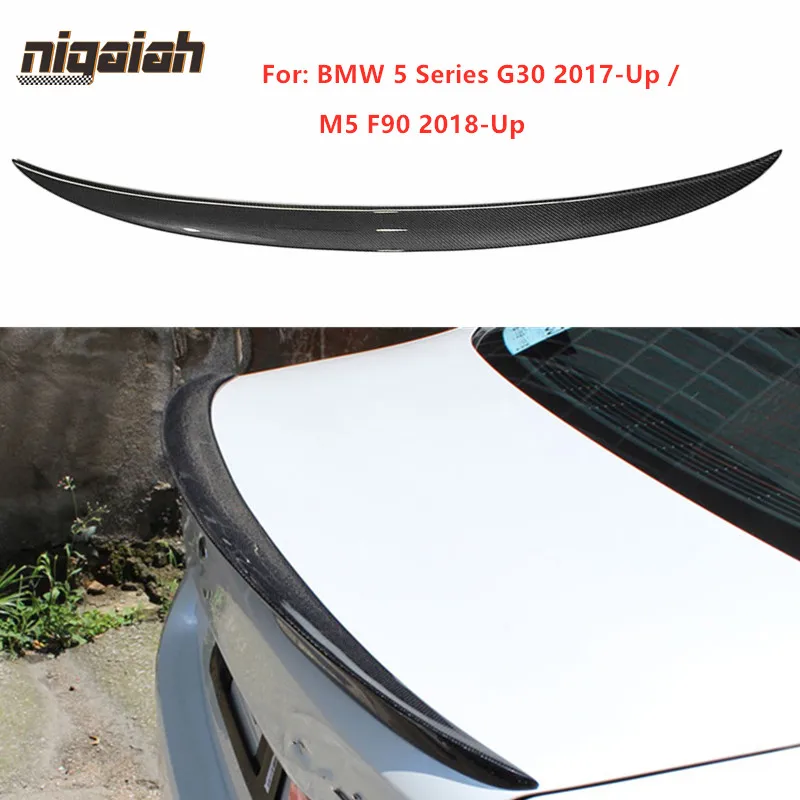 

For BMW 5 Series G30 F90 M5 Sedan 2017 2018 2019 Rear Spoiler Carbon Fiber PSM Style Rear Trunk Lid Wings Car Styling