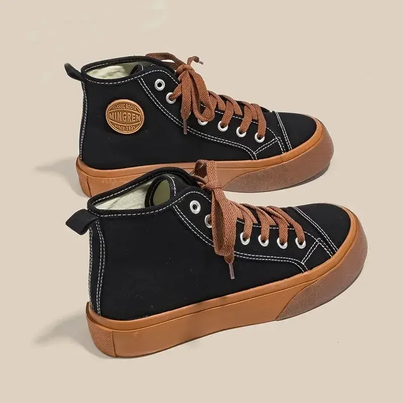 Ladies Shoes Black Lace Up Women Footwear Canvas High Top Original Hot Promotion On Offer Low Price Luxury Quality Cheap Light