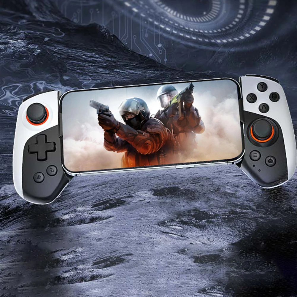 Mobile Phone Stretching Game Controller Bluetooth-Compatible5.3 Cell Phone Gamepad for iPhone 15/14/13/iPad/iOS/Tablet/PC/Switch