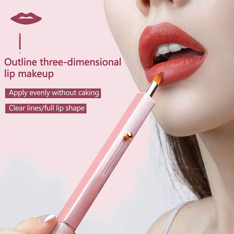 Intrekbare lipmake-upborstel Lippenstift Lipglossborstel Oogschaduw voor tweeërlei gebruik Foundation Brush Applicator Reizen Cosmetisch Schoonheidstool