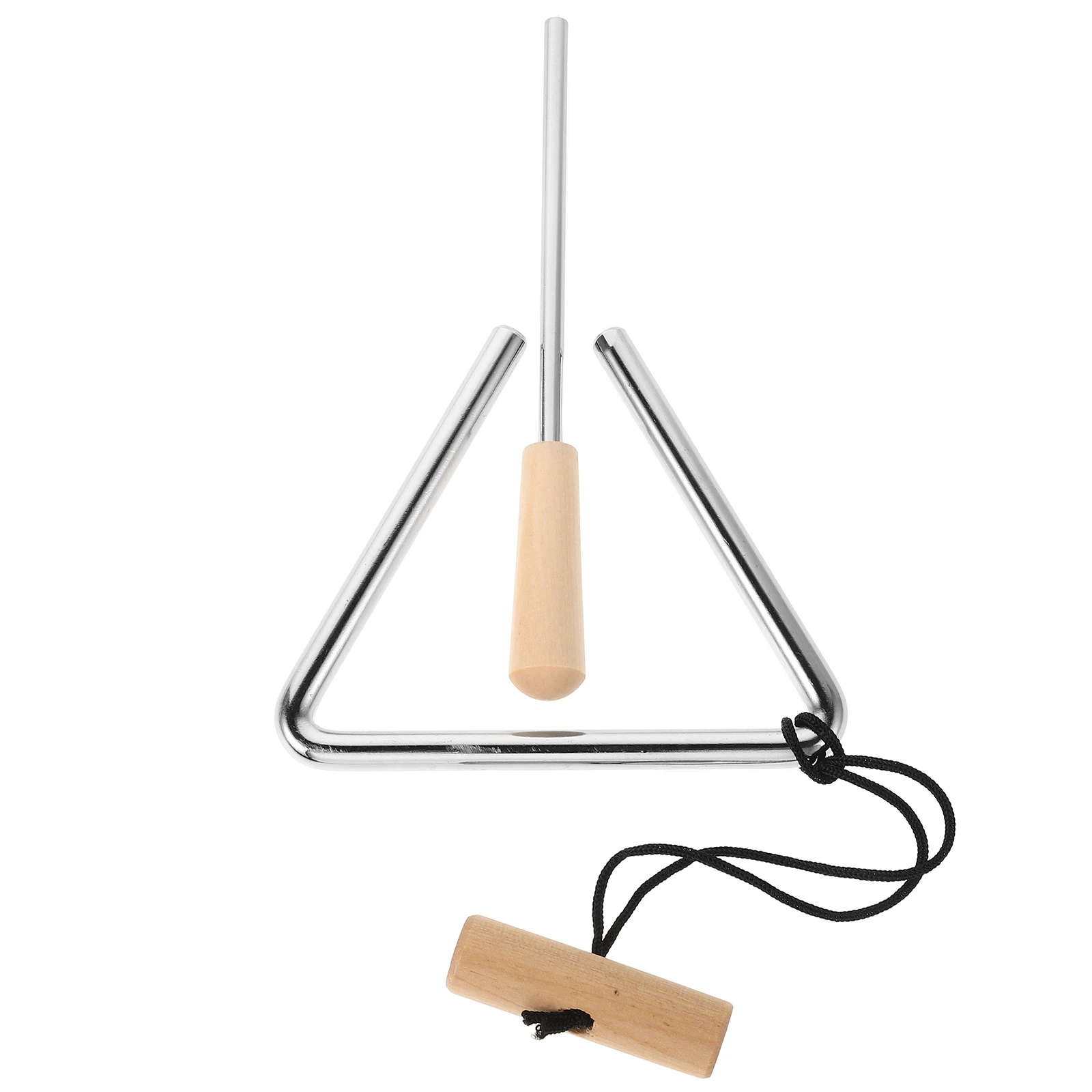 Iron Triangle Instrument 5 Inch Sturdy Steel Percussion Clear Sound Compact Lightweight Portable Handheld Triangle Bell