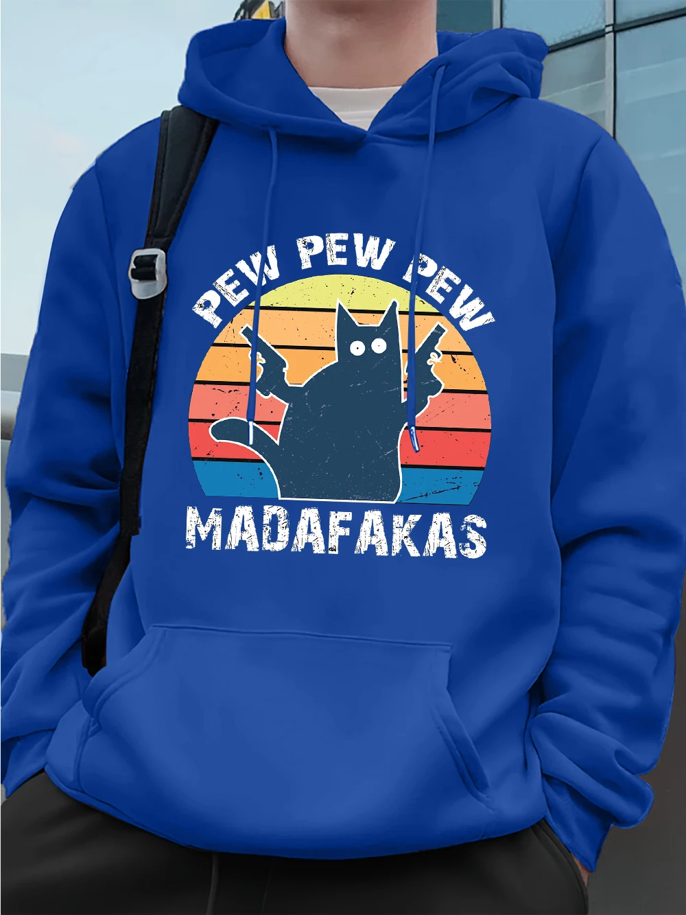 

Мужские толстовки с принтом Pew Pew Madafakas, зимняя толстовка с карманами, уличные флисовые теплые свободные пуловеры, повседневная мужская одежда