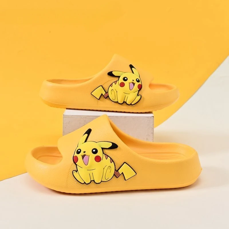 Cartoon Pikachu Non-slip Children\'s Slippers Middle and Big Children\'s Breathable Soft Bottom Sandals Summer Adult Beach Shoes