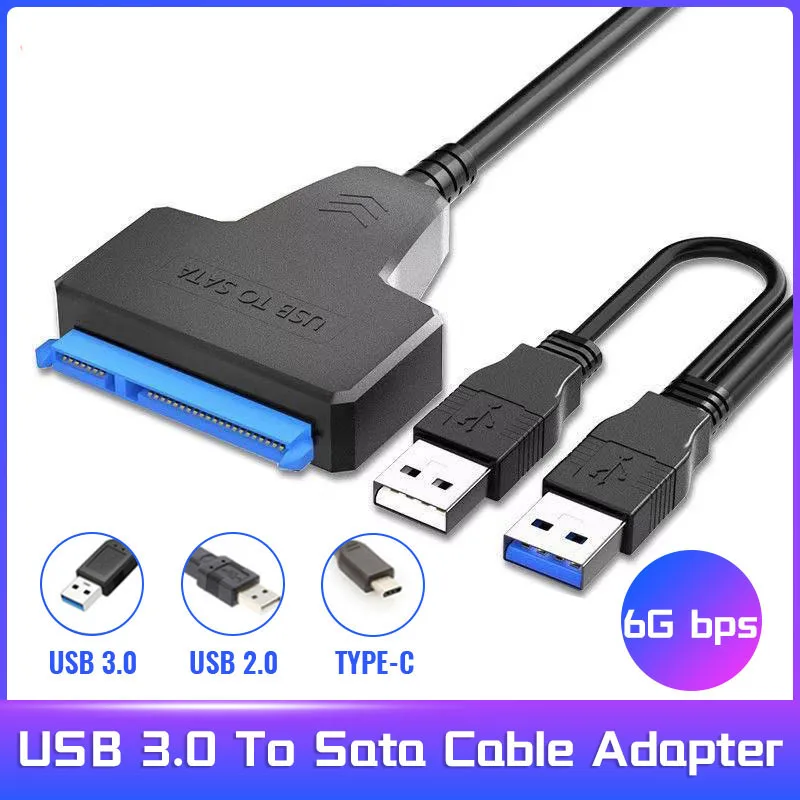 USB Sata Cable Sata 3 To Usb 3.0 Computer Cables Connectors Usb 2.0 Sata Adapter Cable Support 2.5 Inches Ssd Hdd Hard Drive