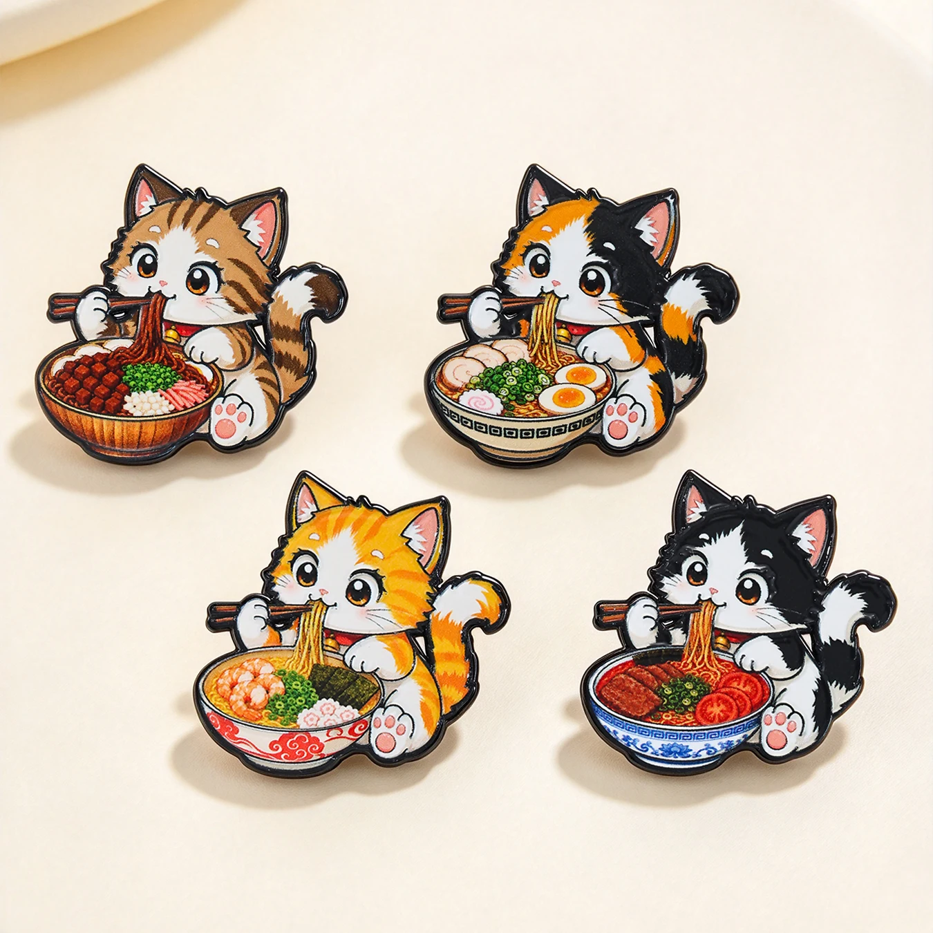 4pcs Cute Cartoon Anime Enamel Pins Set Lapel Brooches Badges Halloween Gift for Backpack Clothes