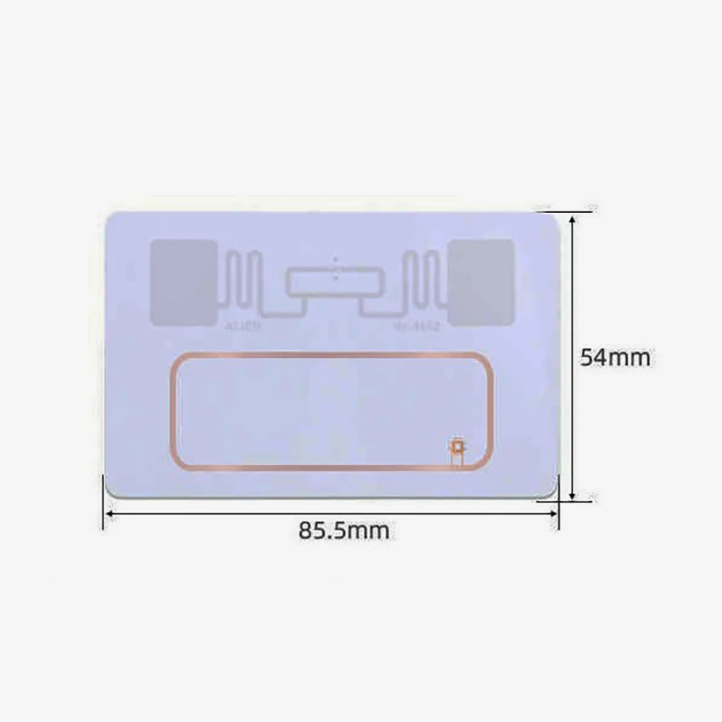 10Ps UHF Double Frequency Tag 18000-6C NXP UCODE8 860-960Mhz +125KHz PVC Card Long Read Range White Card Passive RFID PVC Card