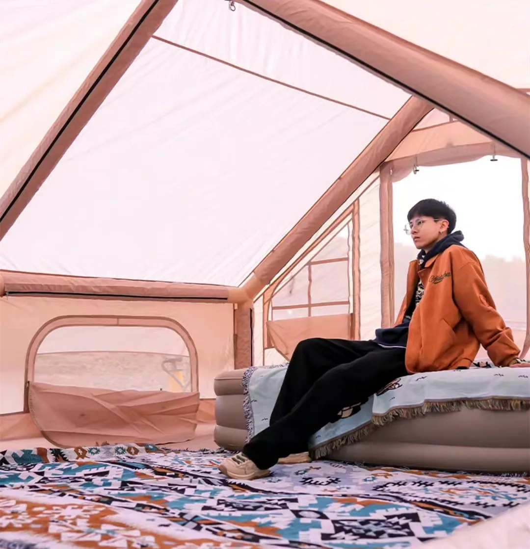 

12.6 Large Inflatable Tent For Family Outdoor Camping Two Rooms Tent