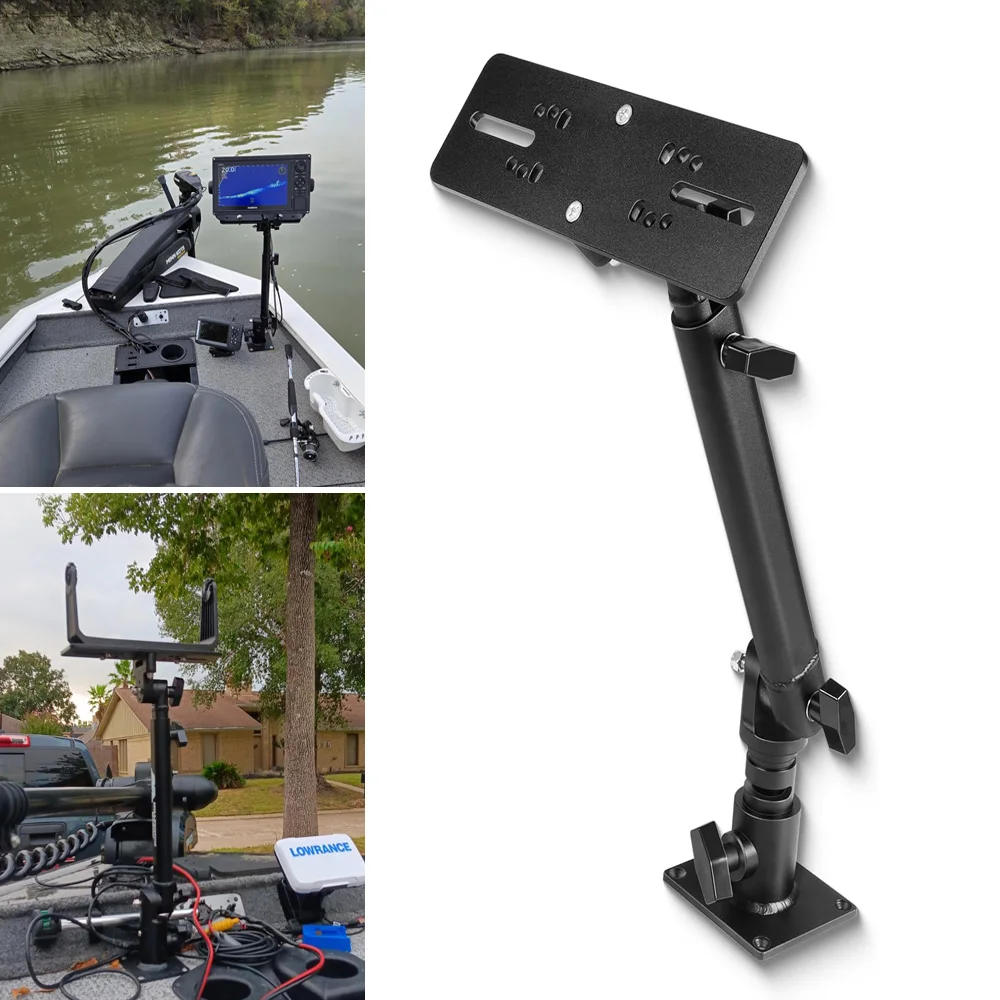 Universal Fish Finder& Chartplotters Mount with 18in-to-24inch Adjustable Height, 350 Degree Adjustable Angle -Compatible Garmin