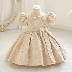 W001 vestito corto stile corte per ragazze bambini ragazza principessa maniche a bolle gonna a sbuffo in rete Little Host Performa