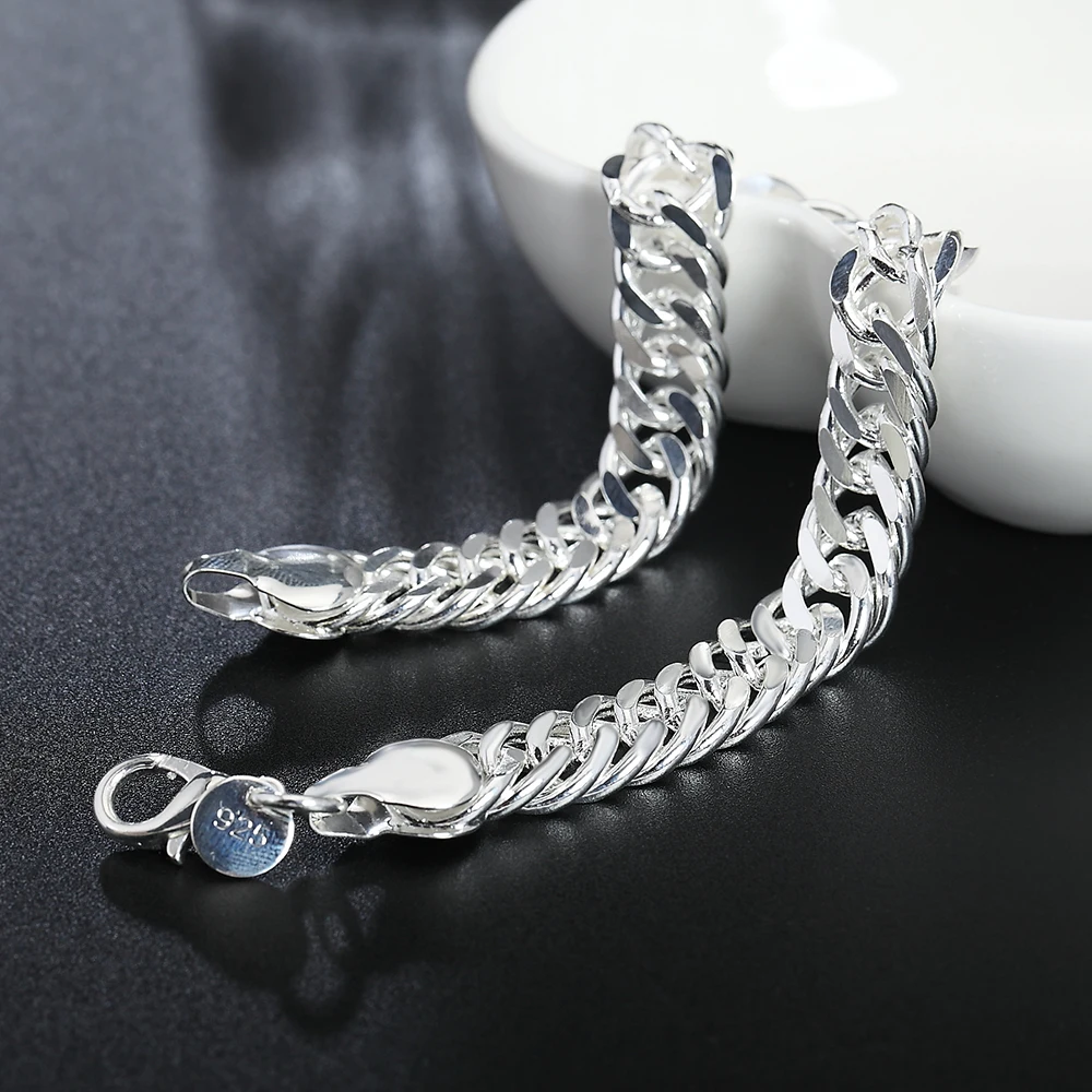 European and American popular silver jewelry, fashionable and exquisite B10M full side men and women's bracelet commemoration