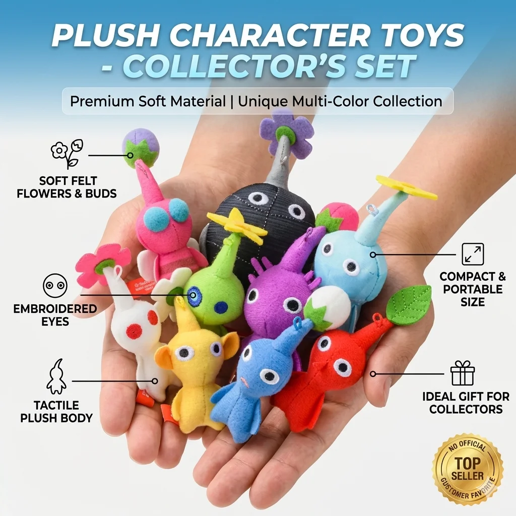 Hot Mini Plush Pikmin Doll Keychain Soft Stuffed Bag Charm Pendant Decoration Red Yellow Blue Multicolored Toys Hanging Gift
