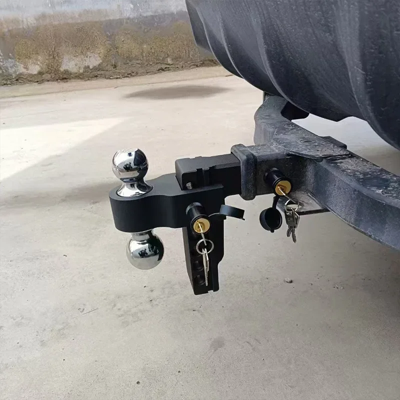 Porous Aluminum Alloy Adjustable Trailer Arm Double Ball Head Car Traction Sinking Trailer Hook For Vehicle Towing