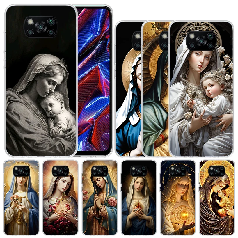 Virgin De Guadalupe Virgen Mary Soft Cover for Xiaomi Poco X5 Pro X4 Gt X3 Nfc M5S Print Phone Case M4 M3 M2 F3 F2 F1 Mi Note 10