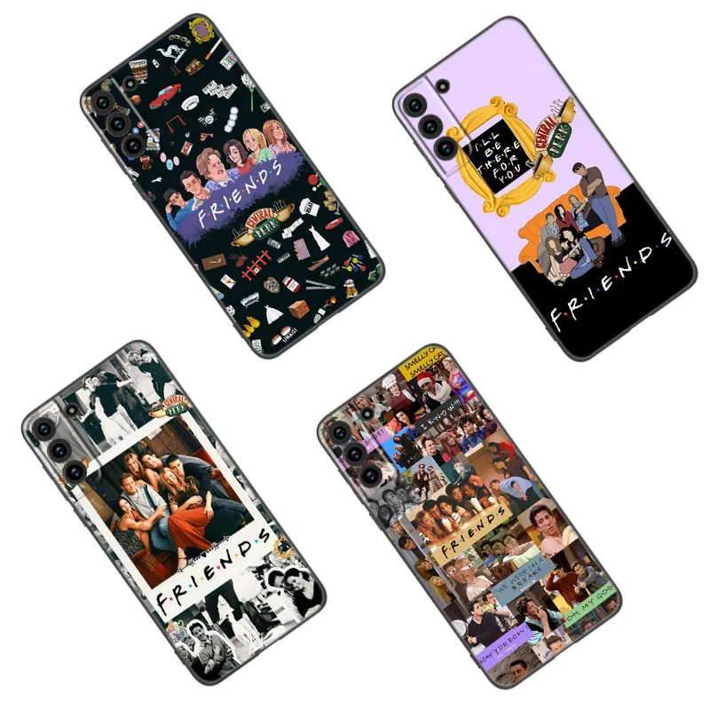 Best Friends Together Black Silicone Phone Case For Samsung Galaxy S23 S21 S20 FE S24 S22 Ultra S10E S10 S9 S8 Plus