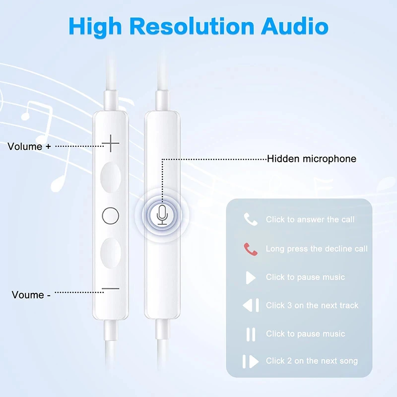 For Apple Headphones For iPhone 14 Wired Bluetooth Earphones 13 12 11 Pro Max SE X 7 8 Plus 3.5mm In-Ear Stereo Earbuds