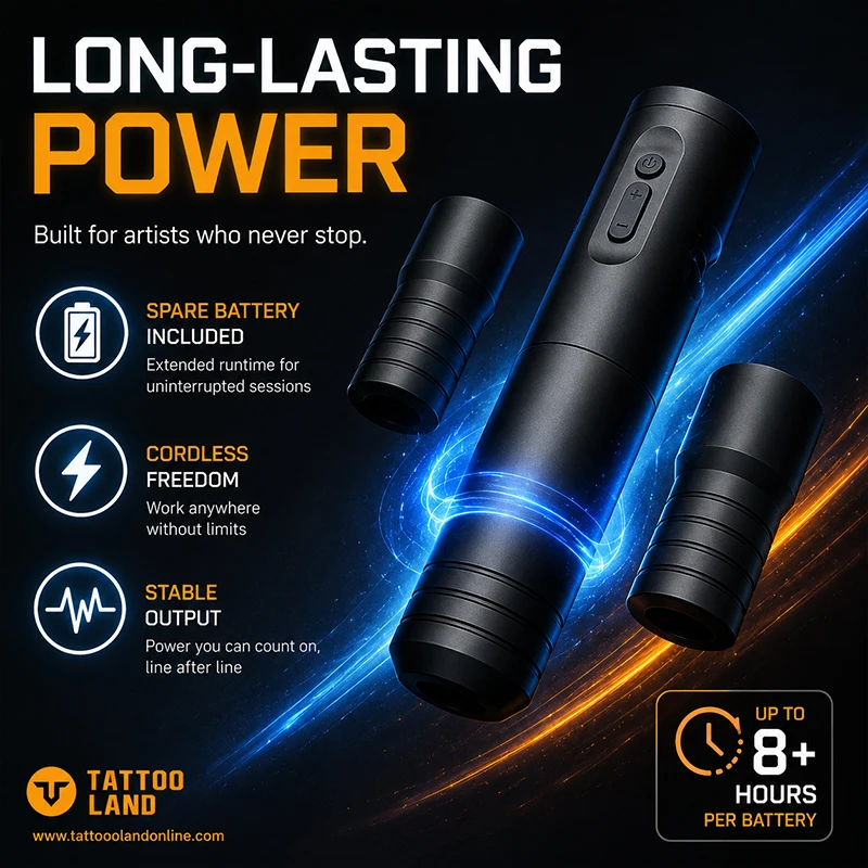 TATTO Wireless Tattoo Pen Kit 2400mAh Large Capacity Battery Coreless Brushless Motor Stable Output For Professional Tattoo Arti