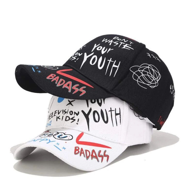 Baseballkappe mit Buchstabendruck für Damen und Herren, vielseitiger Outdoor-Sonnenhut mit verstellbarem Design, atmungsaktiv, kühl und bequem