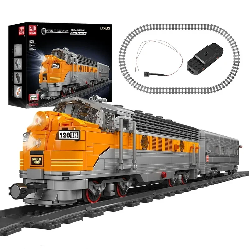 

Mold King 12018 Технический поезд Строительный блок — дистанционное управление США EMD F7 WP Модель дизельного локомотива идеально подходит для детских игрушек