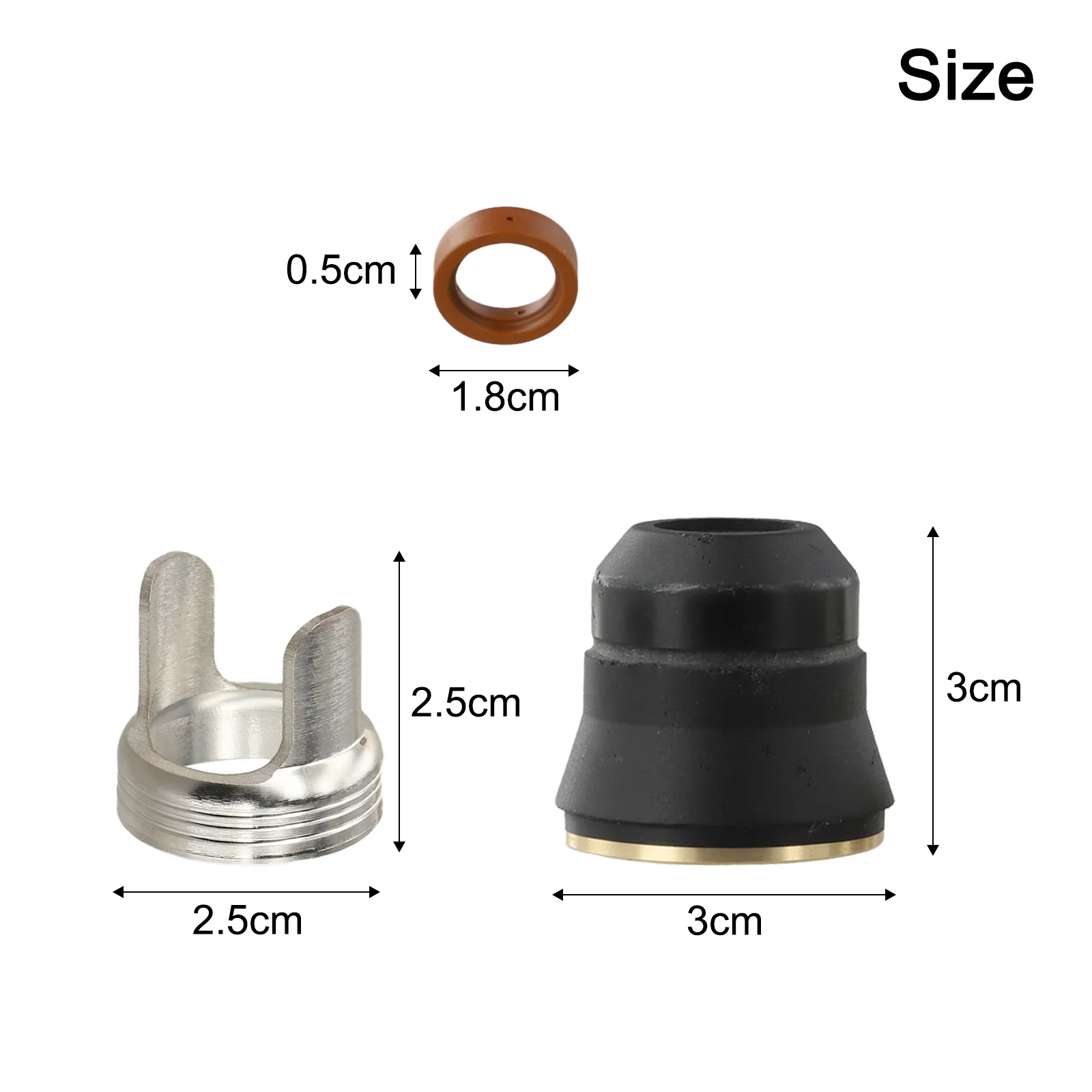 Plasma Cutter Consumables Set of 4 for IPT60 IPT45 PT40 and PT60 Includes Shield Cup and Swirl Ring for Optimal For cutting