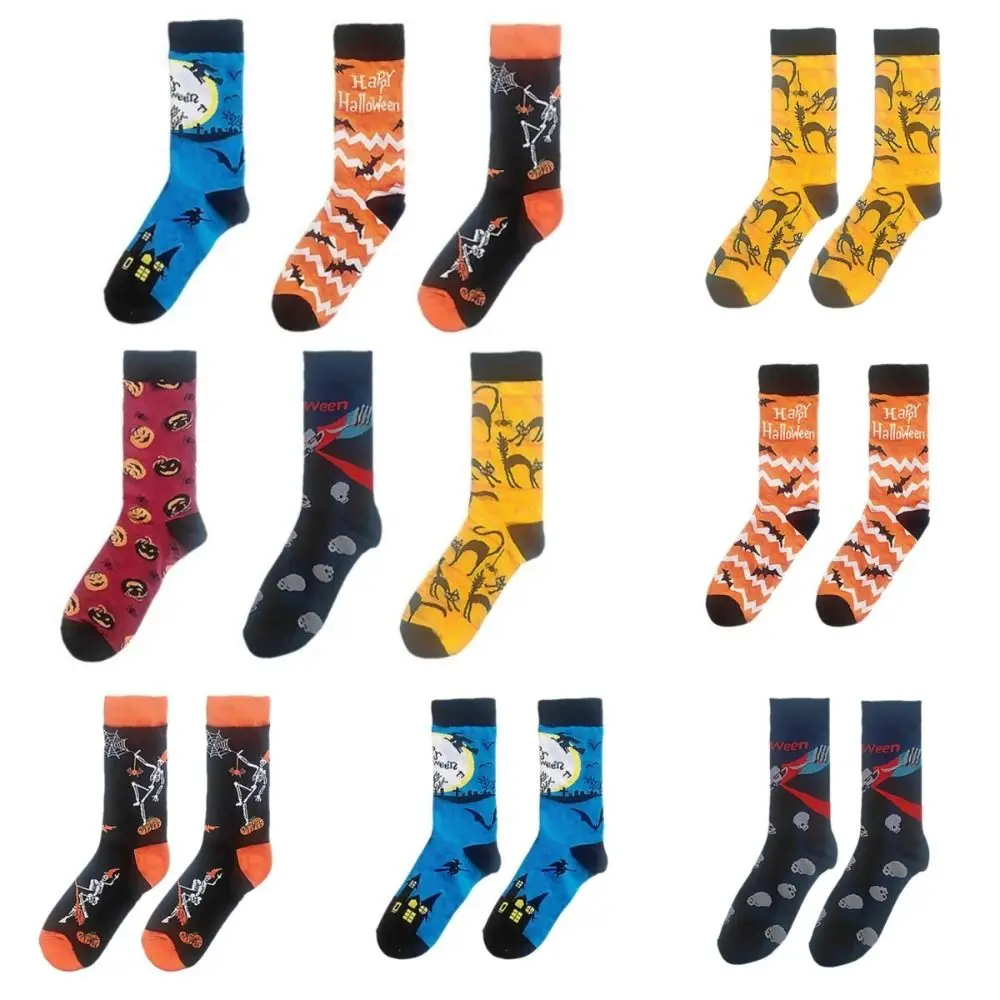 Trendy Halloween Crew Socks Party Decor Soft Long Unisex Socks Funny Breathable Costume Accessories for Women Men